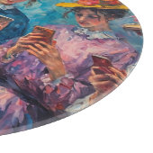 Menschen des 19. Jahrhunderts mit Smartphones Schneidebrett (Ecke)