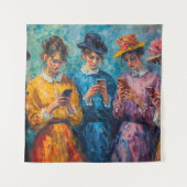 Menschen des 19. Jahrhunderts mit Smartphones Wandteppich (Vorderseite)