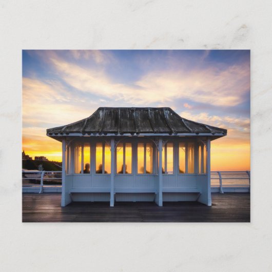 Menschen, die den Sonnenuntergang auf der Pier Cro Postkarte (Vorderseite)