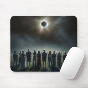 Menschen, die die totale Sonnenstrahlen beobachten Mousepad