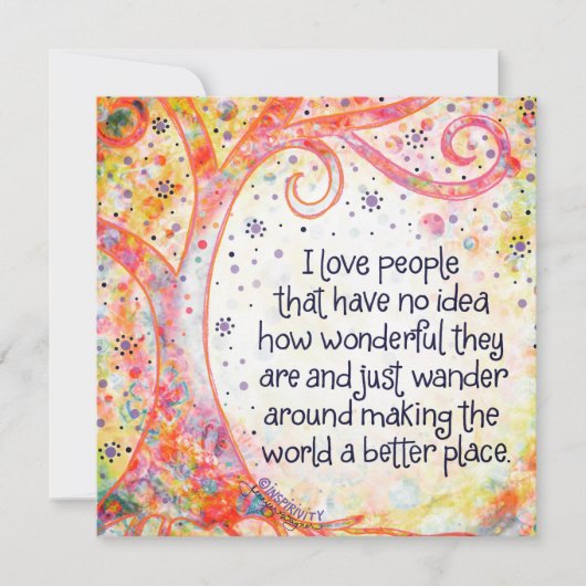 Menschen, die die Welt besser machen, danken Ihnen Einladung (Vorderseite)