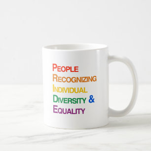 MENSCHEN, DIE INDIVIDUELLE VIELFALT UND GLEICHHEIT KAFFEETASSE