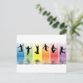 Menschen, die ins Wasser springen Postkarte (Stehend Vorderseite)