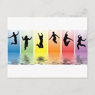 Menschen, die ins Wasser springen Postkarte