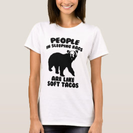 Menschen, die schlafende Taschen Camping Spaß T-Shirt