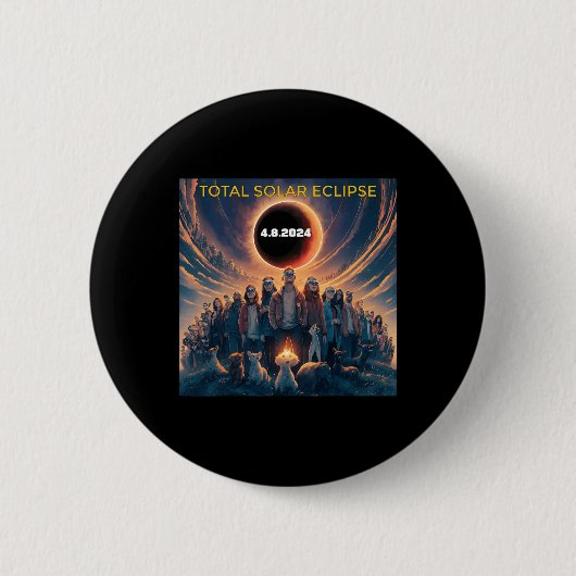 Menschen Eclipse Gles Total Solar Eclipse 2024 Button (Vorderseite)