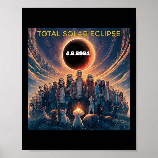 Menschen Eclipse Gles Total Solar Eclipse 2024 Poster (Vorne)