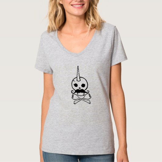 Menschen-/Einhorn-Schädel T-Shirt (Vorderseite)