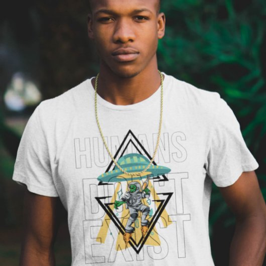 Menschen existieren nicht Funny Geek Ufo Alien Gra T-Shirt