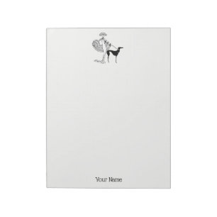 Menschen-Frau-Hunde-gefülltIn-ArtDeco-Trans-BG-ADD Notizblock