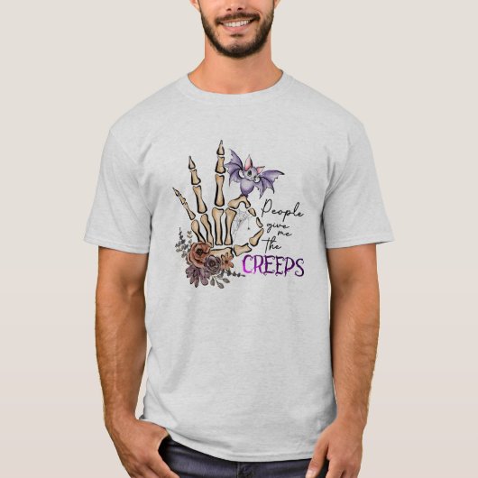 MENSCHEN GEBEN MIR DIE KREEPER SKELTON BEÄNGSTIGEN T-Shirt (Vorderseite)
