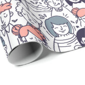 Menschen Geschenkpapier (Rolleneckpunkt)