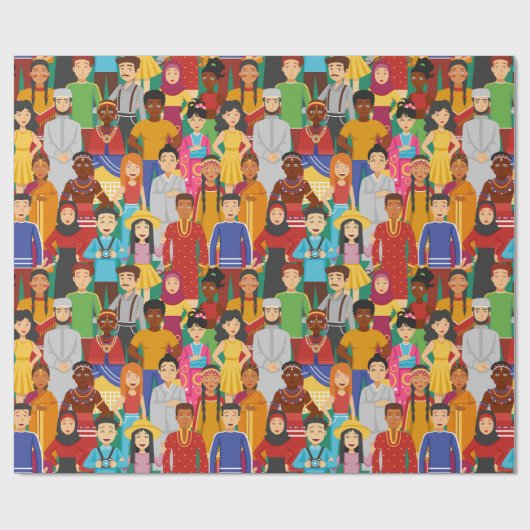 Menschen Geschenkpapier (Flach)