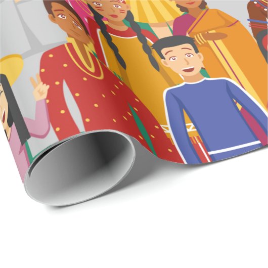 Menschen Geschenkpapier (Rolleneckpunkt)