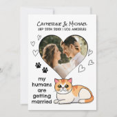 Menschen heiraten Niedliche Katzen Liebhaber Hand  Save The Date (Vorderseite)