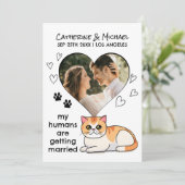 Menschen heiraten Niedliche Katzen Liebhaber Hand  Save The Date (Stehend Vorderseite)