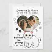 Menschen heiraten Niedliche Katzen Liebhaber Hand Save The Date (Vorderseite)