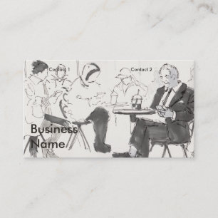 Menschen im Café beim Benutzen von Mobiltelefonen  Visitenkarte