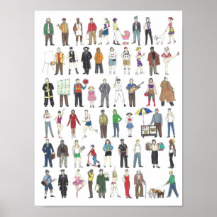 Menschen im New Yorker NYC Bürgerplakat Poster