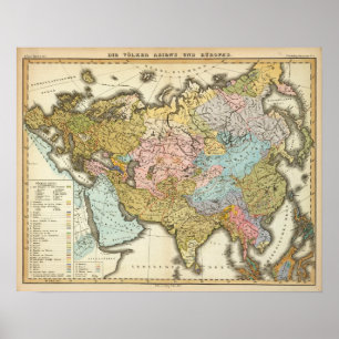 Menschen in Asien und Europa Poster