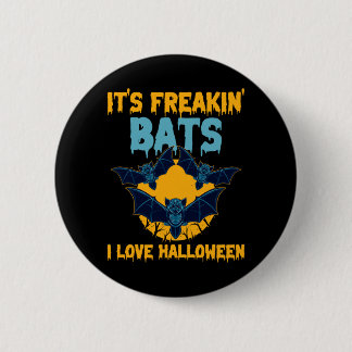 Menschen in Fledermäusen lieben Halloween Vollmond Button
