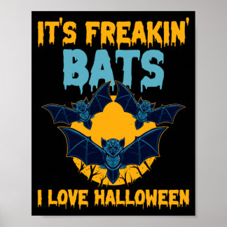 Menschen in Fledermäusen lieben Halloween Vollmond Poster