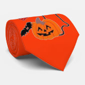 MENSCHEN KRAWATTE— GLÜCKLICHES HALLOWEN - ORANGE U KRAWATTE (Gerollt)
