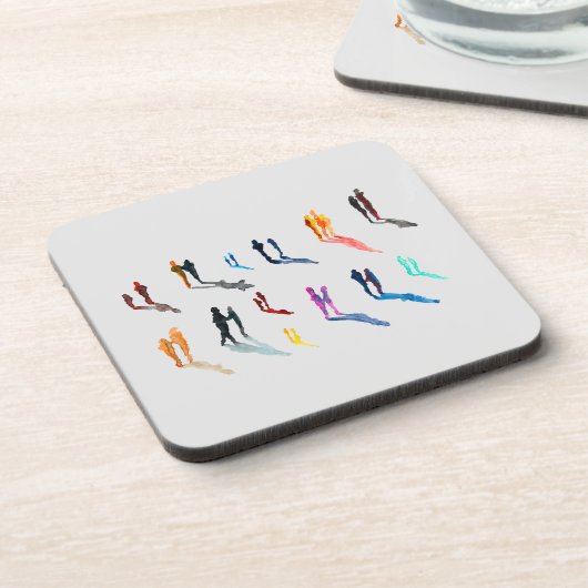 Menschen Kunst in Aquarellkunst Getränkeuntersetzer (Linke Seite)