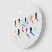 Menschen Kunst in Aquarellkunst Große Wanduhr (Winkel)