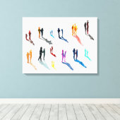 Menschen Kunst in Aquarellkunst Leinwanddruck (Insitu (Holzboden))