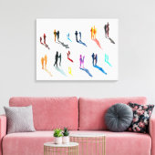 Menschen Kunst in Aquarellkunst Leinwanddruck (Insitu (Wohnzimmer))