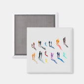 Menschen Kunst in Aquarellkunst Magnet (Vorderseite/Rückseite)