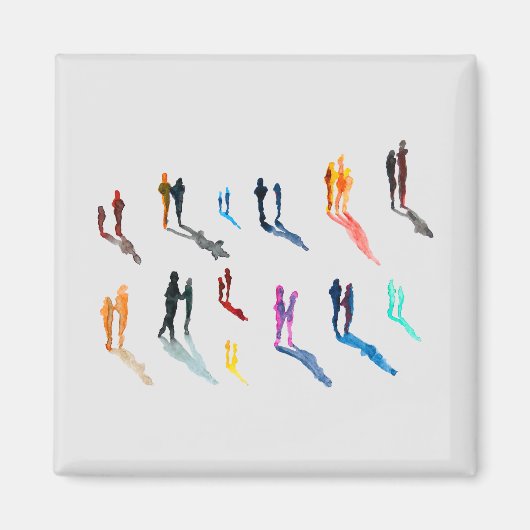 Menschen Kunst in Aquarellkunst Magnet (Vorne)