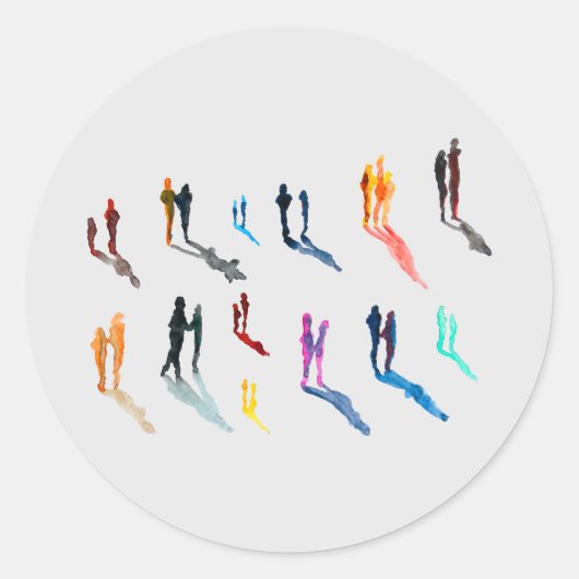 Menschen Kunst in Aquarellkunst Runder Aufkleber (Vorderseite)