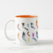 Menschen Kunst in Aquarellkunst Zweifarbige Tasse (Links)