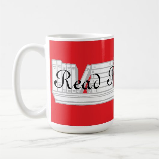 Menschen lesen Rot Kaffeetasse (Links)