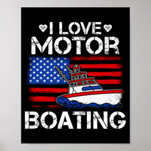 Menschen lieben Motorboating patriotische amerikan Poster