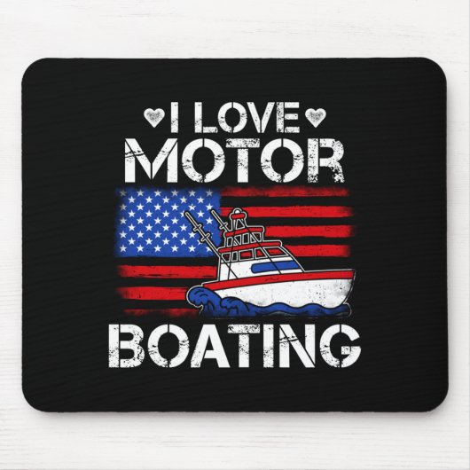 Menschen lieben Motorbootfahren patriotische ameri Mousepad (Vorne)