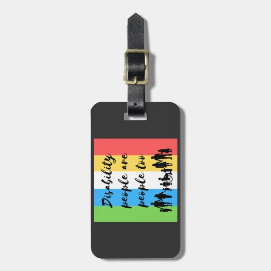 Menschen mit Behinderungen sind zu viele Menschen Gepäckanhänger (Vorderseite vertikal)