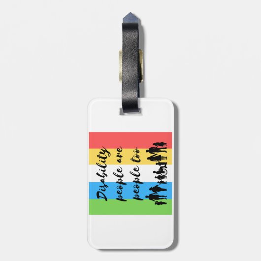 Menschen mit Behinderungen sind zu viele Menschen Gepäckanhänger (Rückseite vertikal)