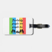 Menschen mit Behinderungen sind zu viele Menschen Gepäckanhänger (Rückseite horizontal)