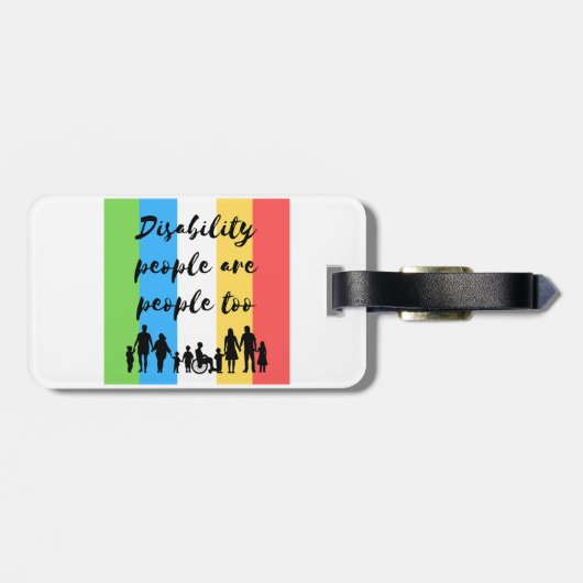 Menschen mit Behinderungen sind zu viele Menschen Gepäckanhänger (Rückseite horizontal)