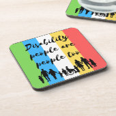 Menschen mit Behinderungen sind zu viele Menschen Getränkeuntersetzer (Linke Seite)