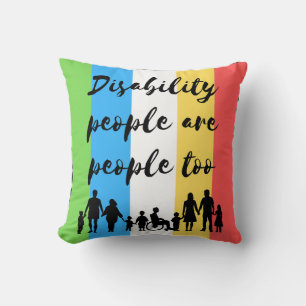 Menschen mit Behinderungen sind zu viele Menschen Kissen
