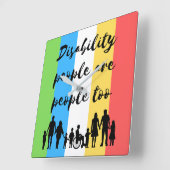 Menschen mit Behinderungen sind zu viele Menschen Quadratische Wanduhr (Winkel)