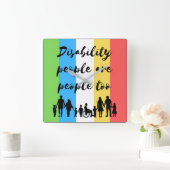 Menschen mit Behinderungen sind zu viele Menschen Quadratische Wanduhr (Zuhause)