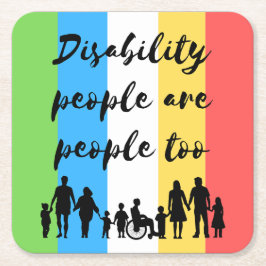 Menschen mit Behinderungen sind zu viele Menschen Rechteckiger Pappuntersetzer