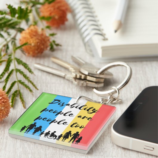 Menschen mit Behinderungen sind zu viele Menschen Schlüsselanhänger (Vorderseite rechts)