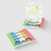 Menschen mit Behinderungen sind zu viele Menschen Steinuntersetzer (Seitenansicht)