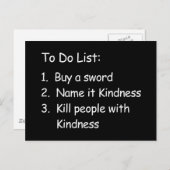 Menschen mit Freundlichkeit töten Postkarte (Vorne/Hinten)